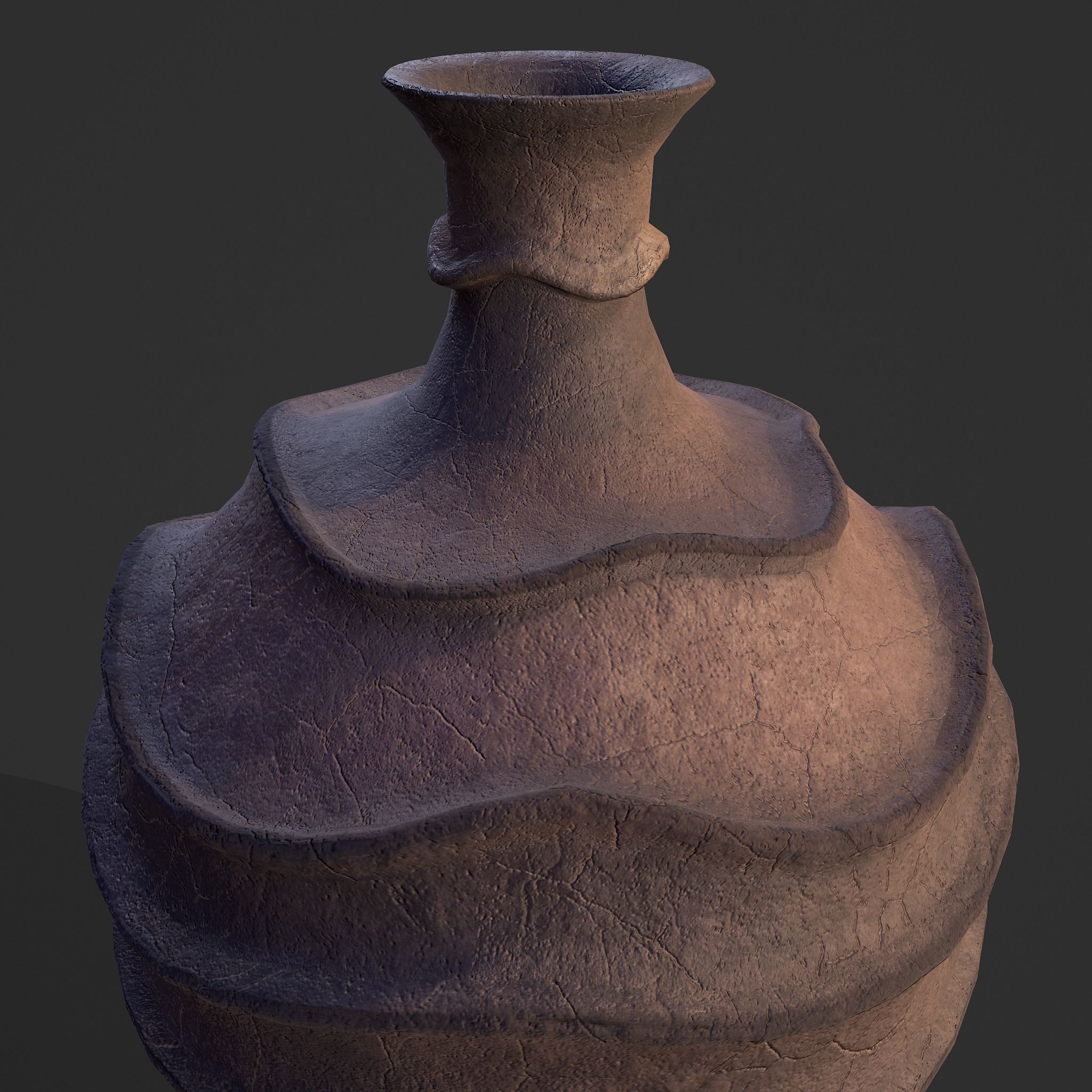 Medieval Ridged Pottery Low-poly 3D model_16