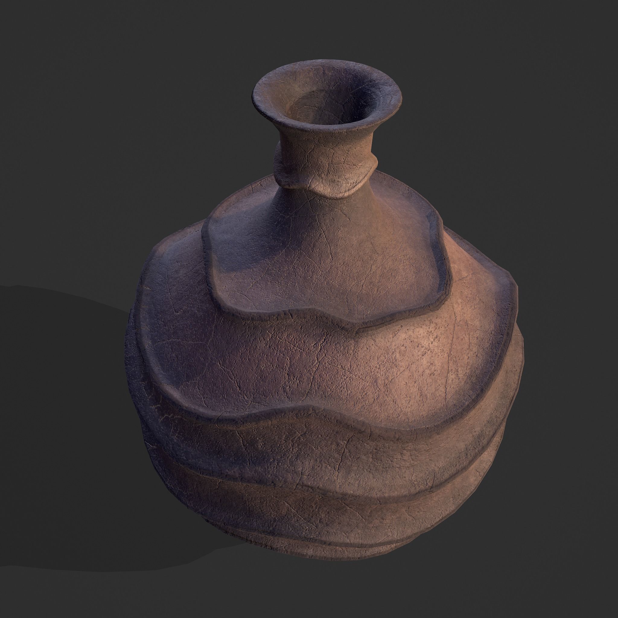 Medieval Ridged Pottery Low-poly 3D model_5