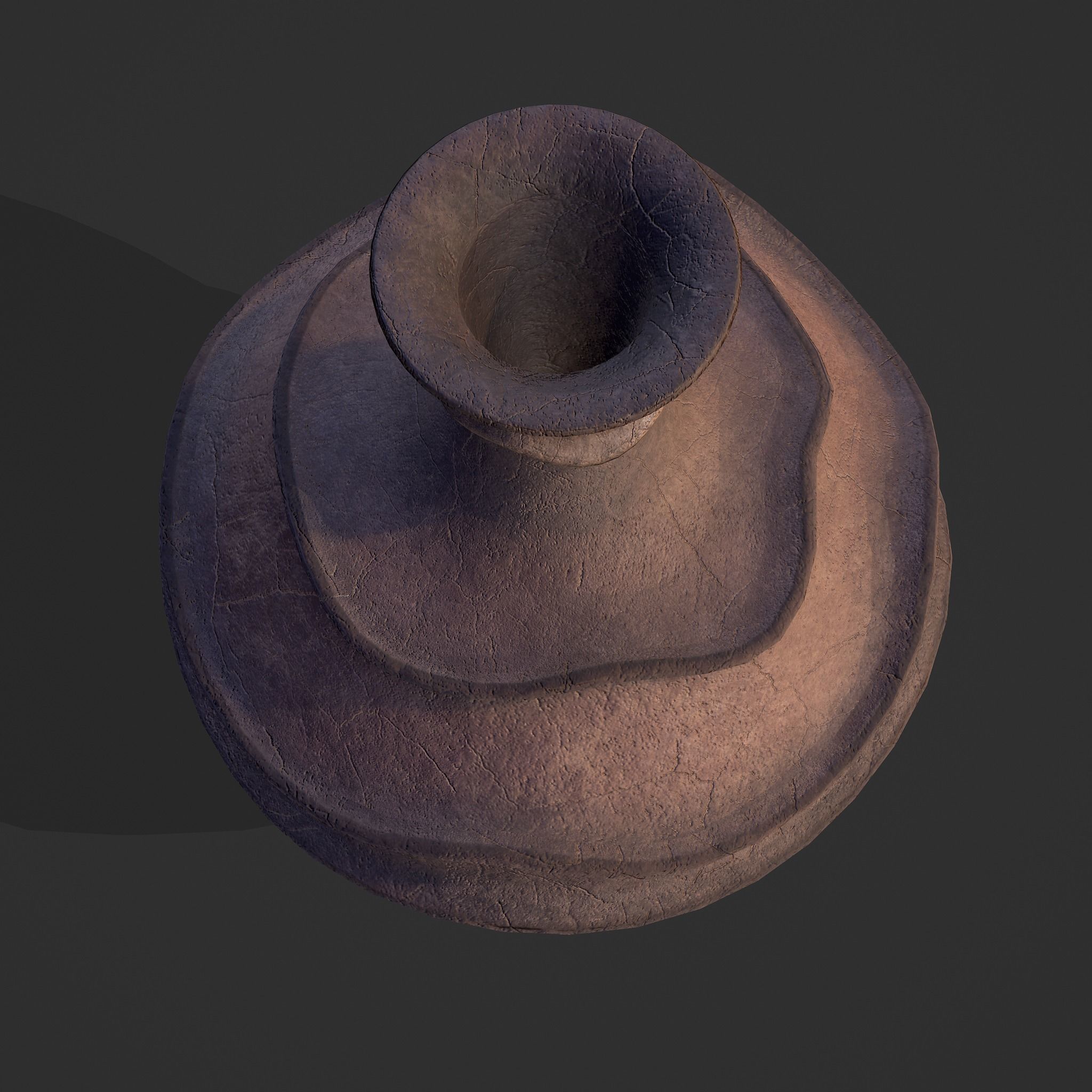 Medieval Ridged Pottery Low-poly 3D model_7