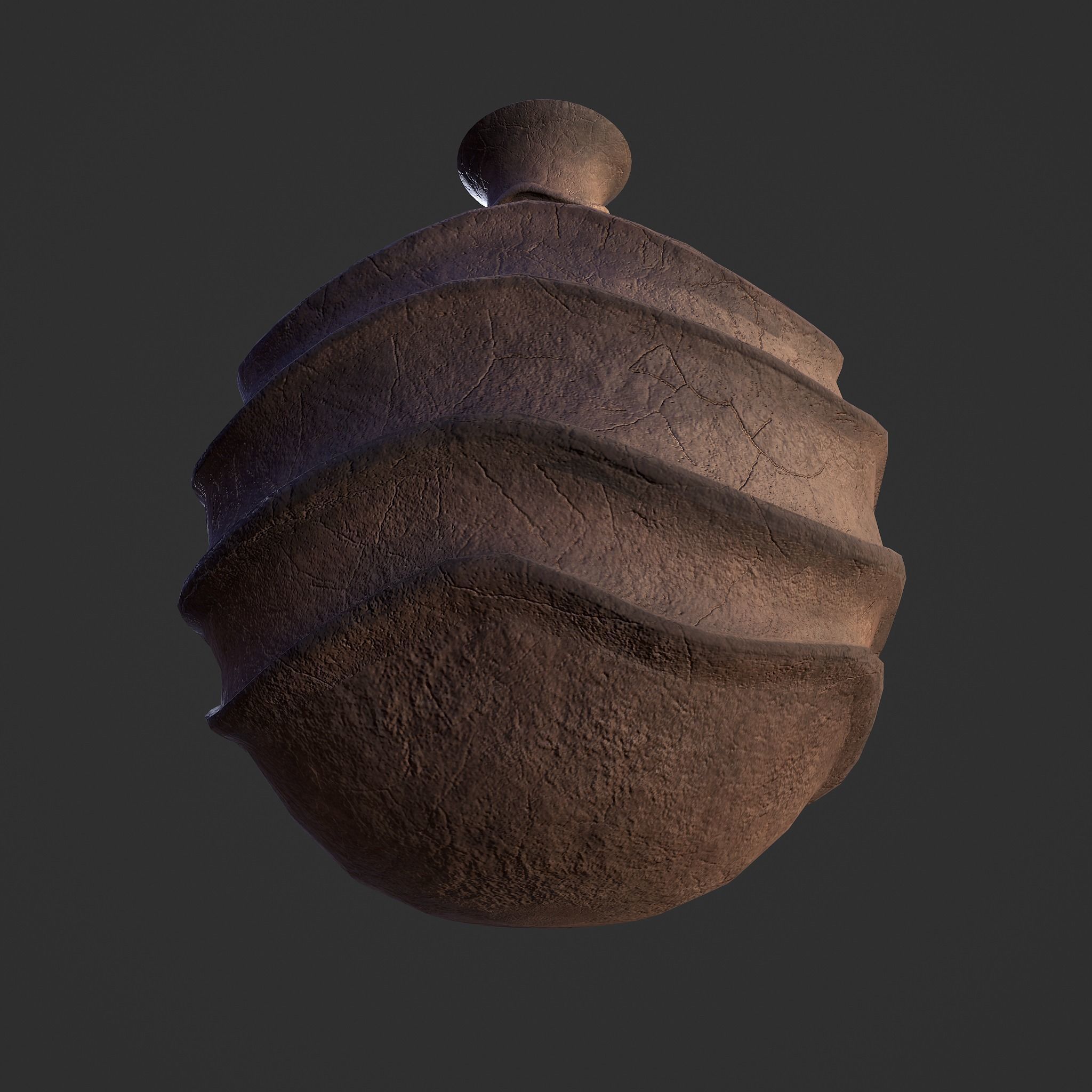 Medieval Ridged Pottery Low-poly 3D model_9