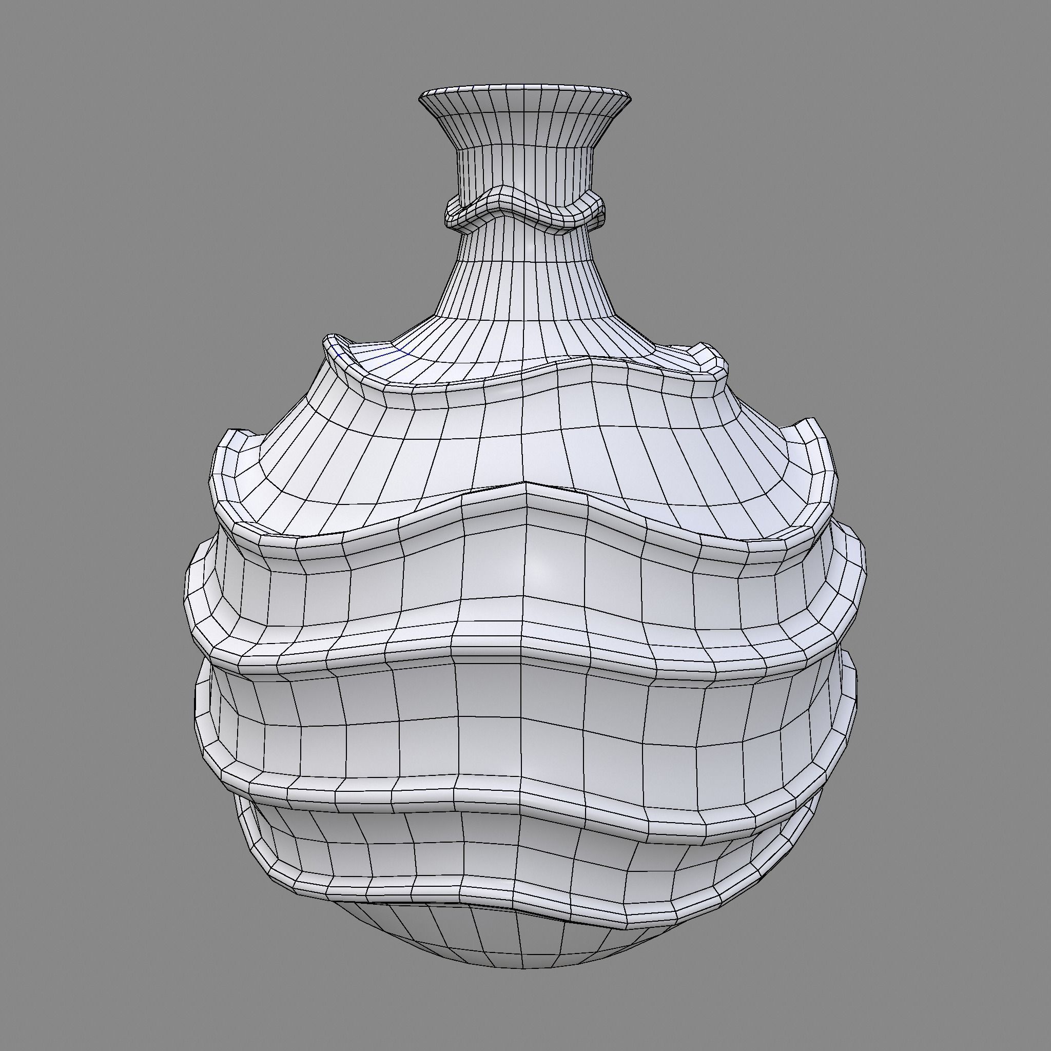 Medieval Ridged Pottery Low-poly 3D model_31