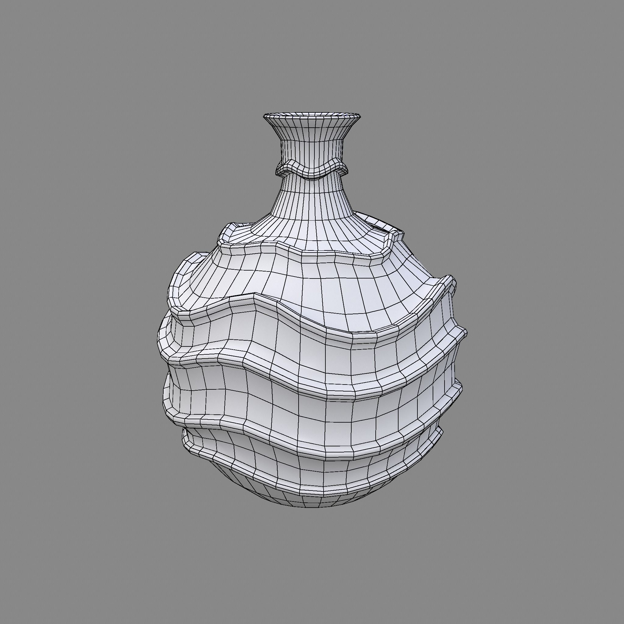 Medieval Ridged Pottery Low-poly 3D model_22