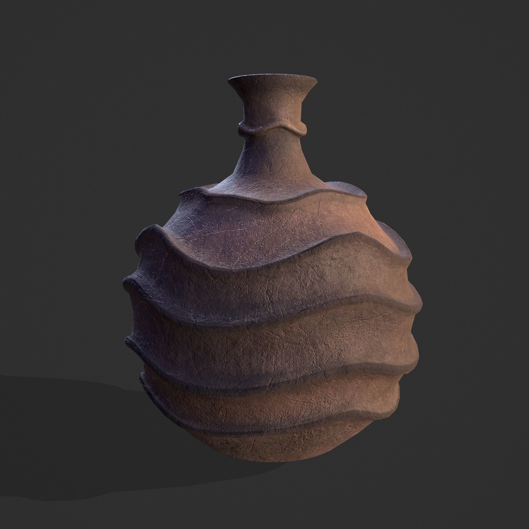 Medieval Ridged Pottery Low-poly 3D model_3