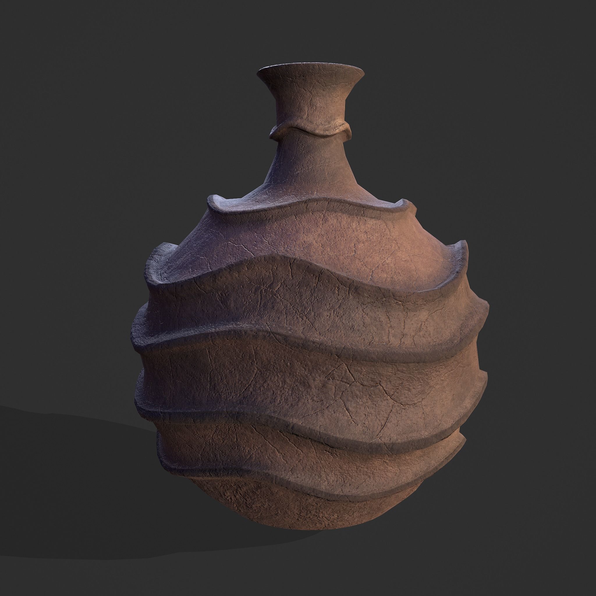Medieval Ridged Pottery Low-poly 3D model_20