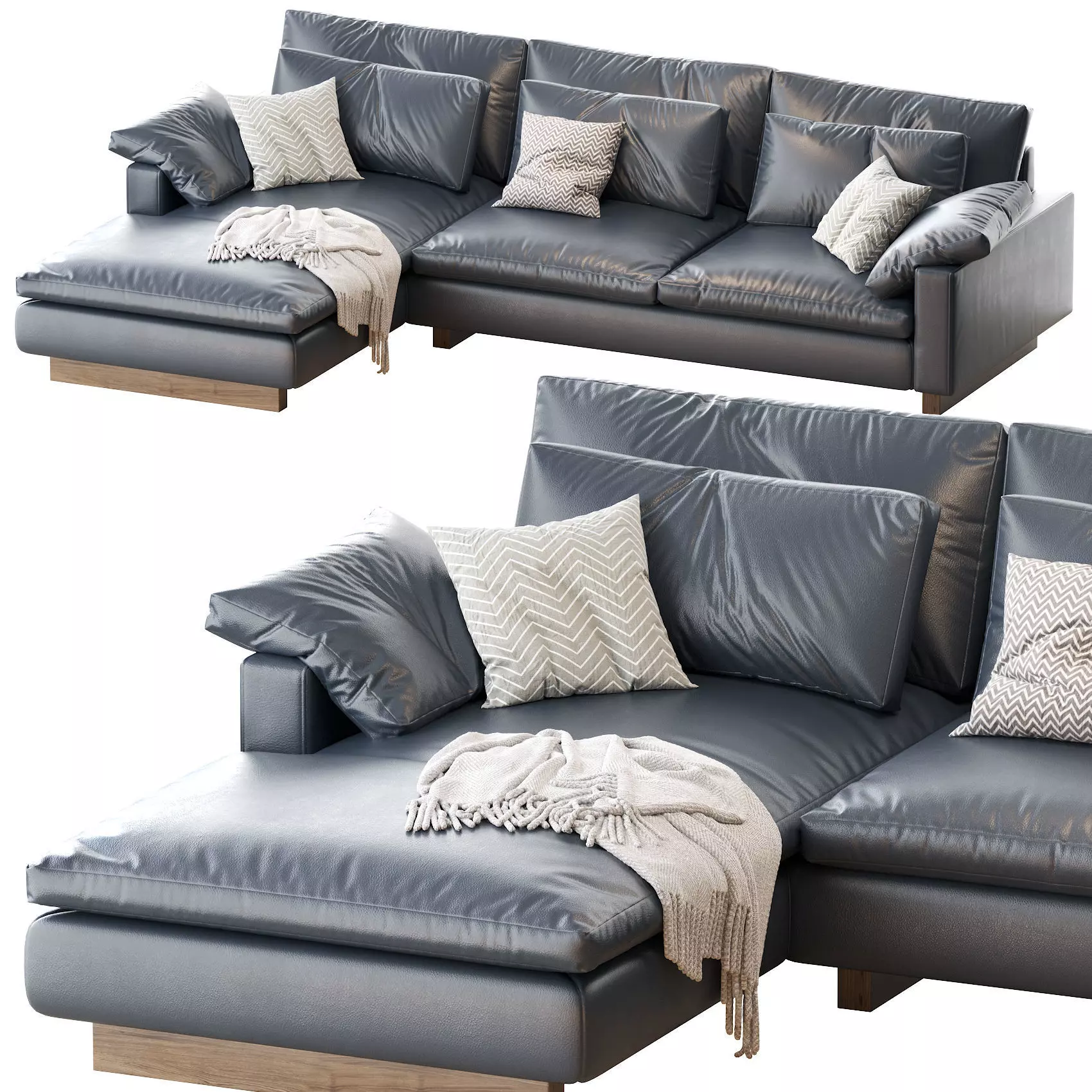 Harmony 2-piece Chaise Sectional 3D model