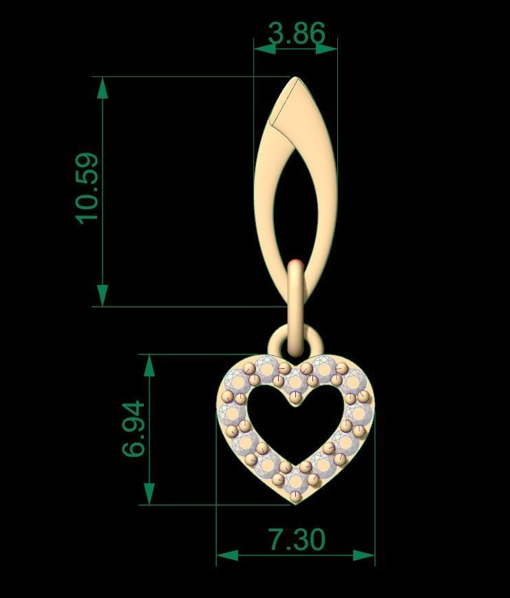 Heart Pendant 102 3D print model_8