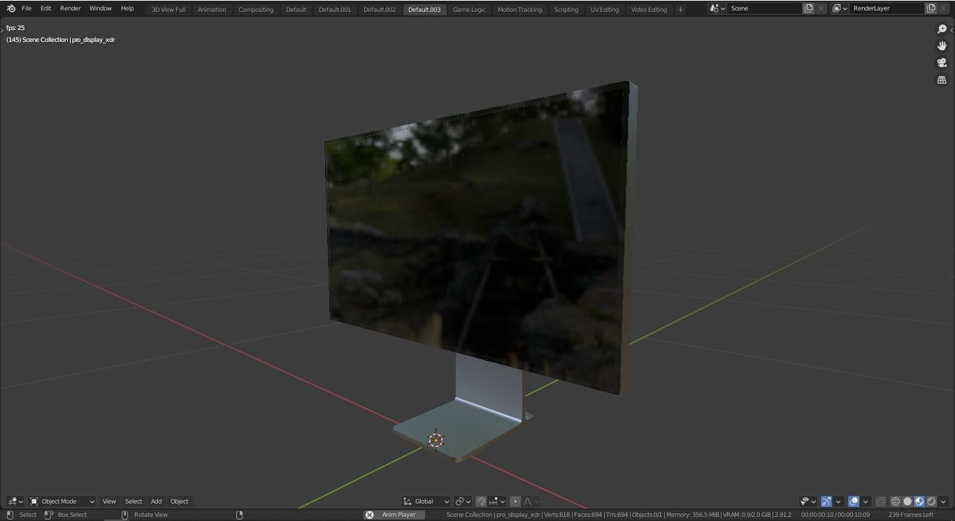 2019 apple pro display xdr Low-poly 3D model_12
