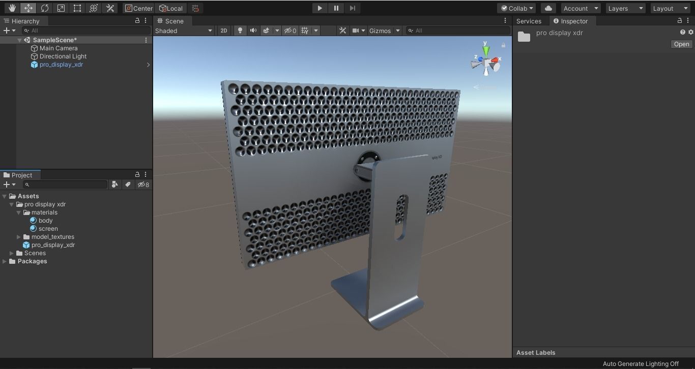 2019 apple pro display xdr Low-poly 3D model_16