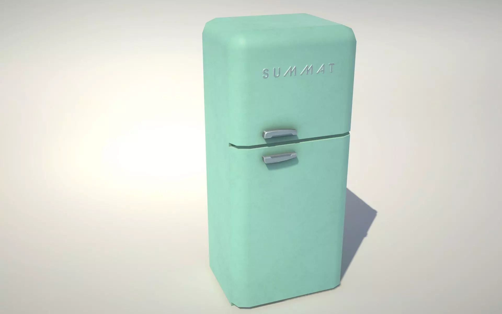 Vintage Fridge Low-poly 3D model_0
