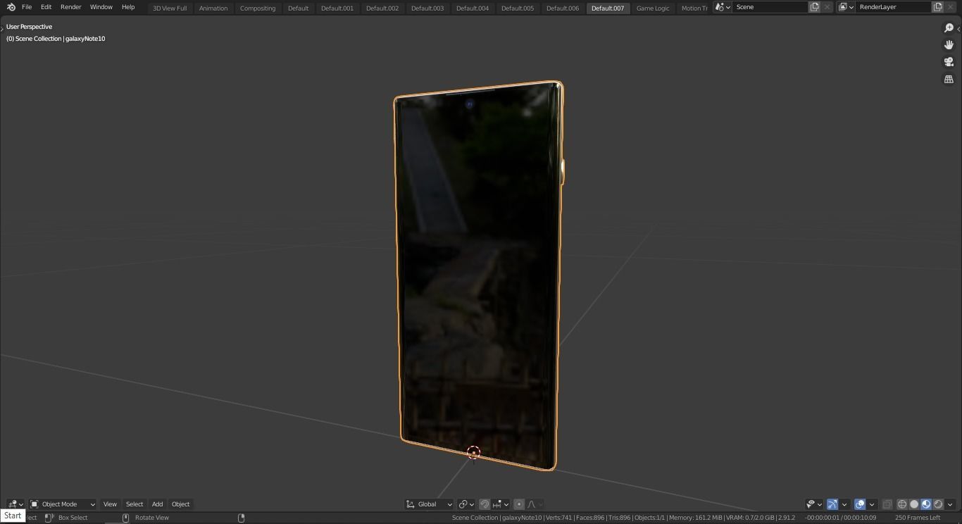 2019 samsung note 10 plus Low-poly 3D model_13
