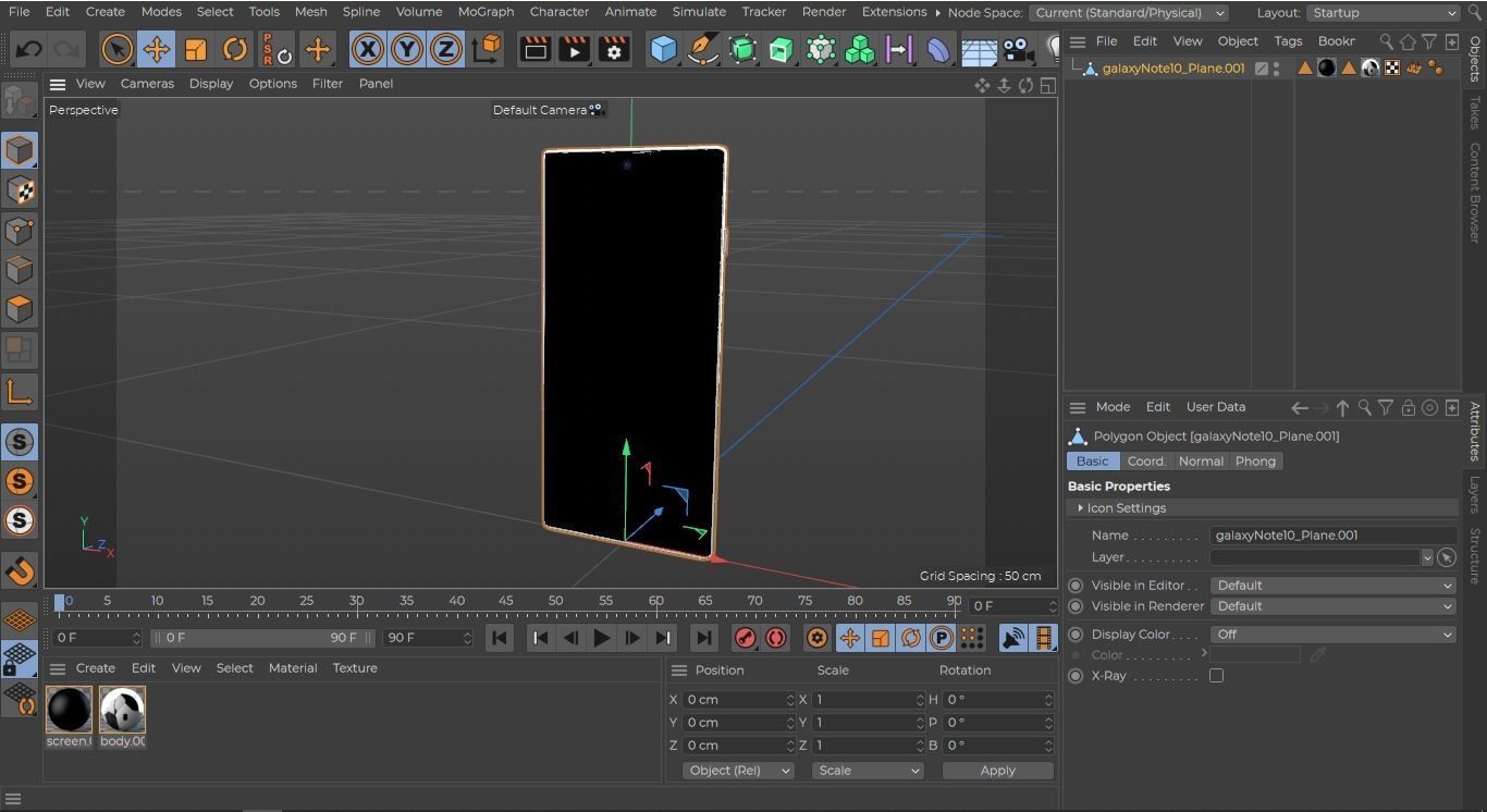 2019 samsung note 10 plus Low-poly 3D model_12