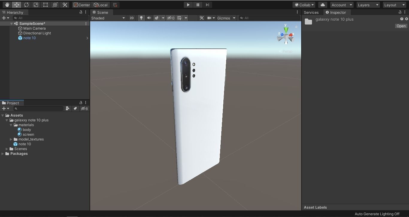2019 samsung note 10 plus Low-poly 3D model_11