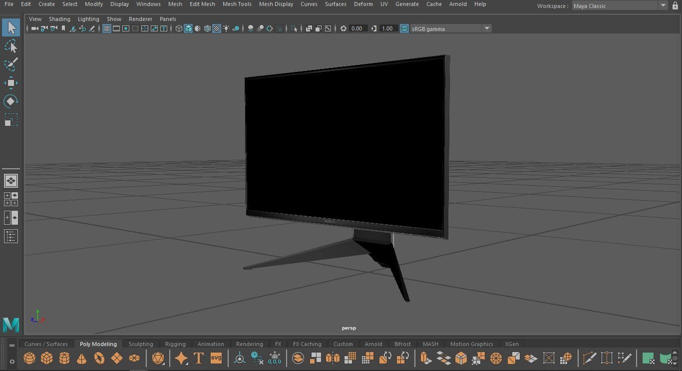 Alienware AW258H 25 inch gaming monitor Low-poly 3D model_14