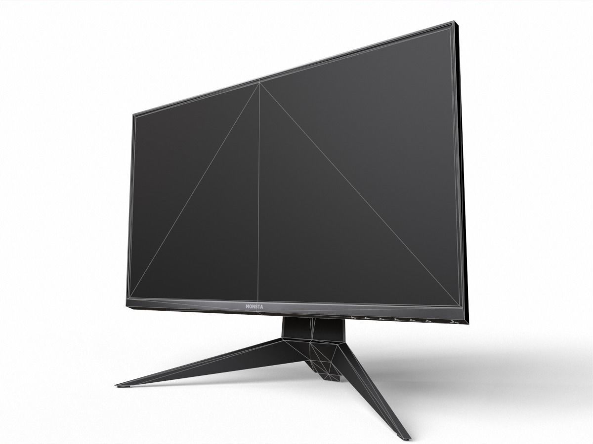 Alienware AW258H 25 inch gaming monitor Low-poly 3D model_6