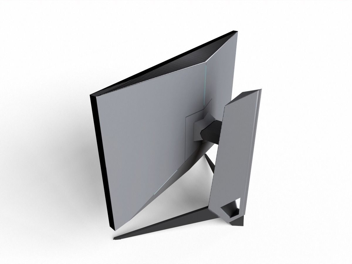 Alienware AW258H 25 inch gaming monitor Low-poly 3D model_2