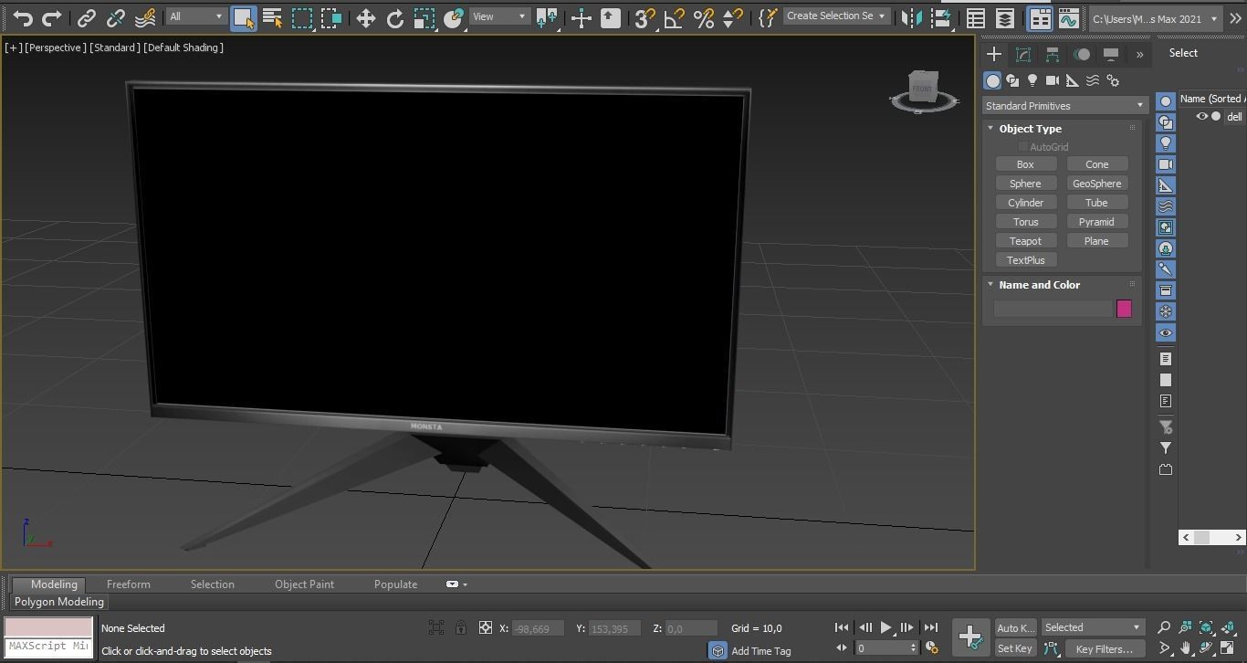 Alienware AW258H 25 inch gaming monitor Low-poly 3D model_13
