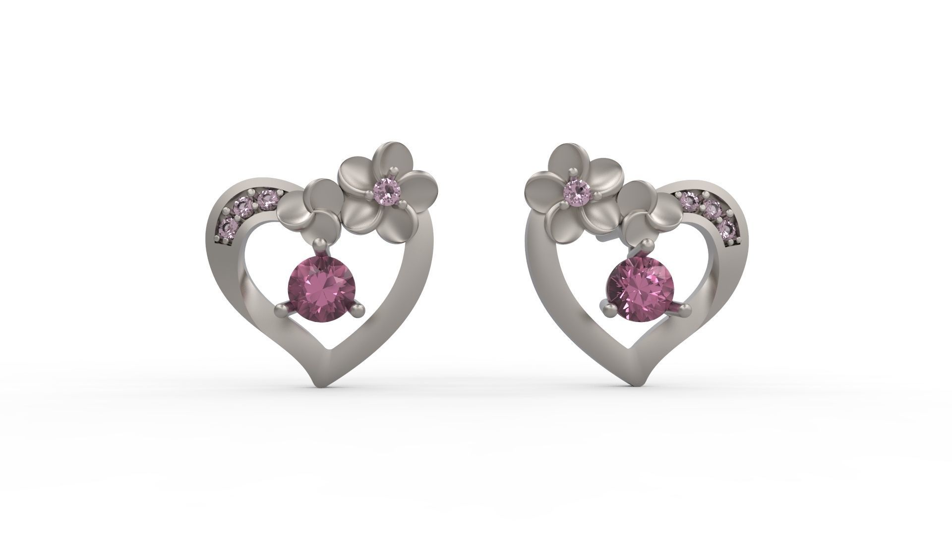 Heart Earring 85 3D print model_2