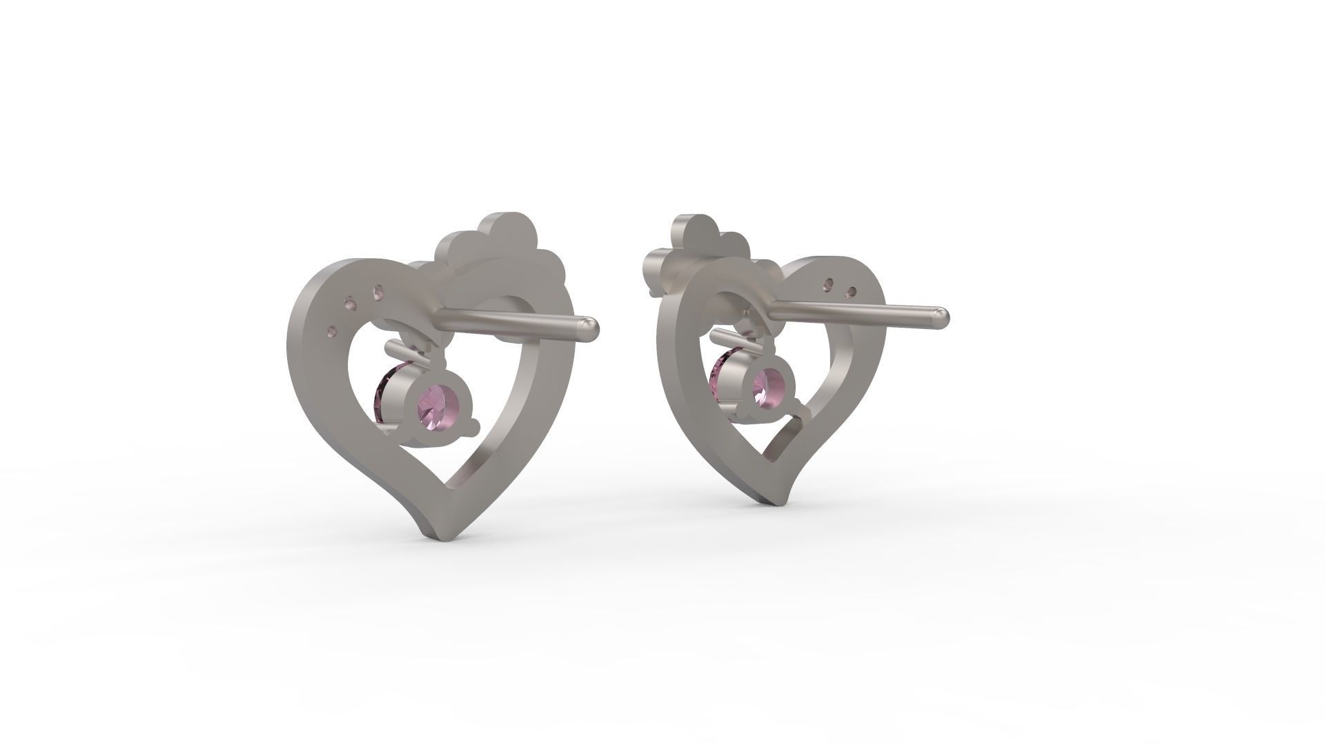 Heart Earring 85 3D print model_5
