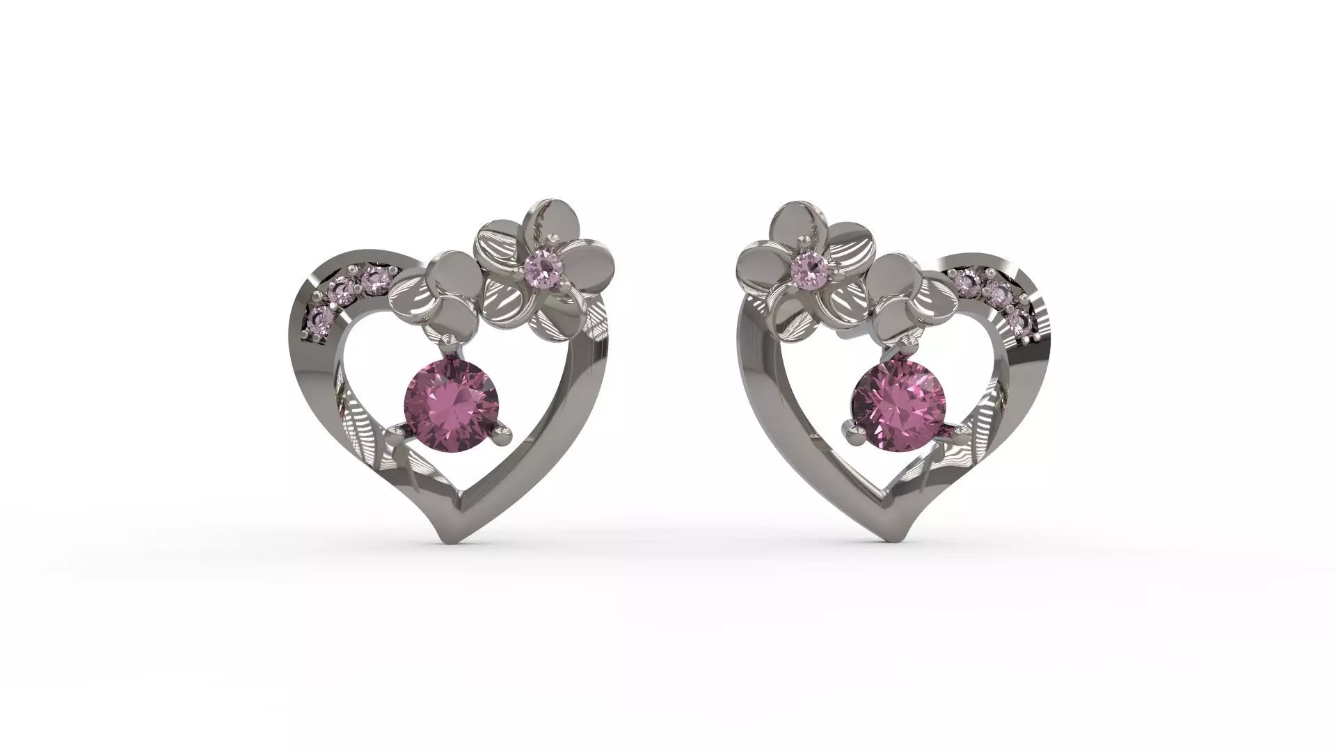 Heart Earring 85 3D print model_0