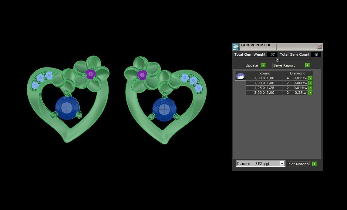 Heart Earring 85 3D print model_8