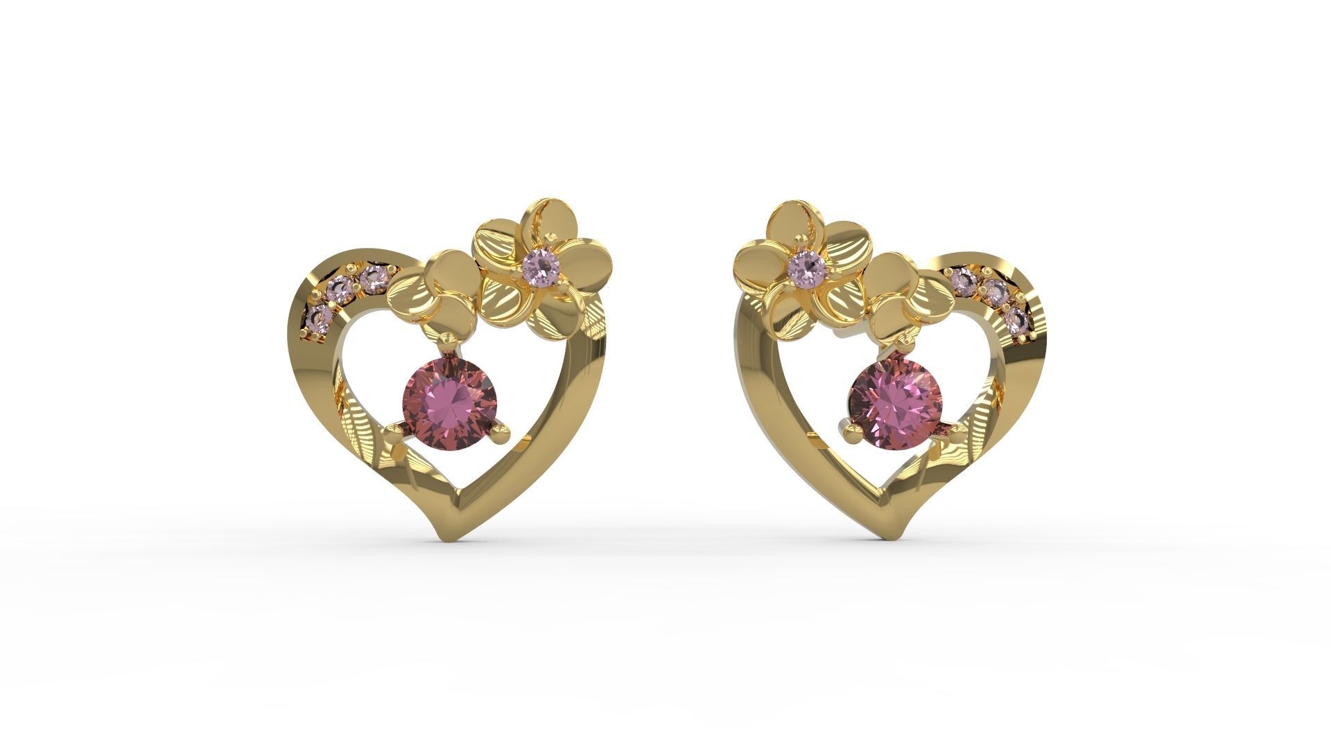 Heart Earring 85 3D print model_1