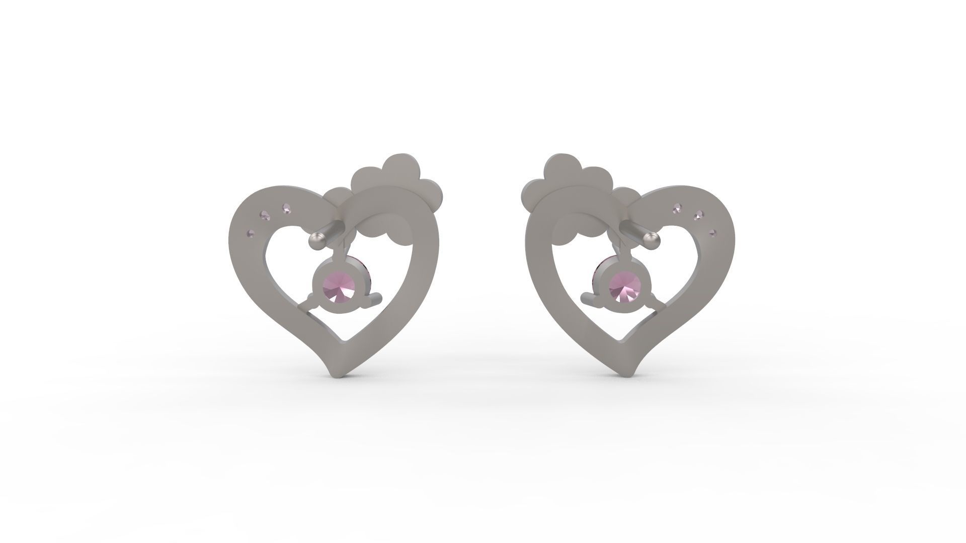 Heart Earring 85 3D print model_6