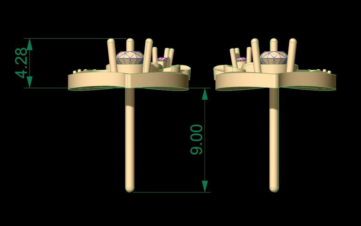 Heart Earring 85 3D print model_9