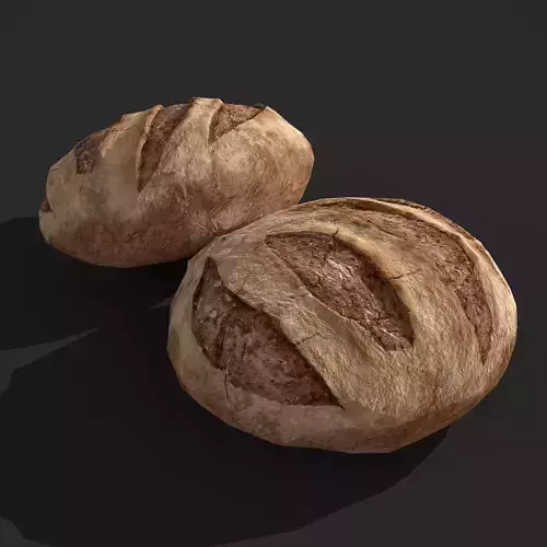 Medieval Toasted Bread  Low-poly 3D model