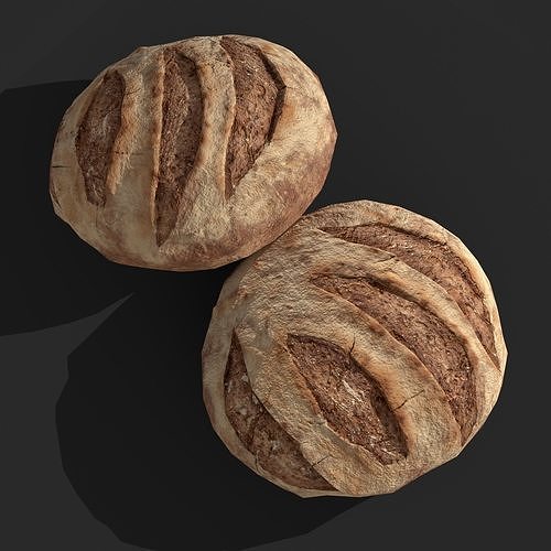 Medieval Toasted Bread  Low-poly 3D model 3