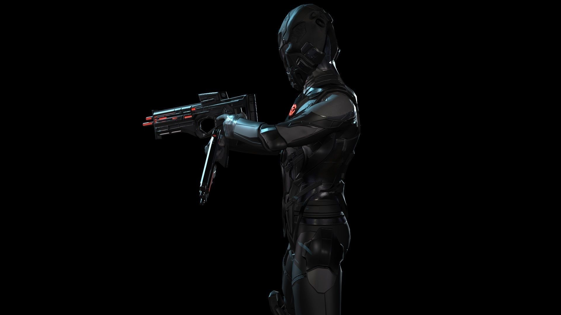 Sci Fi Trooper Game Ready Low-poly 3D model_22