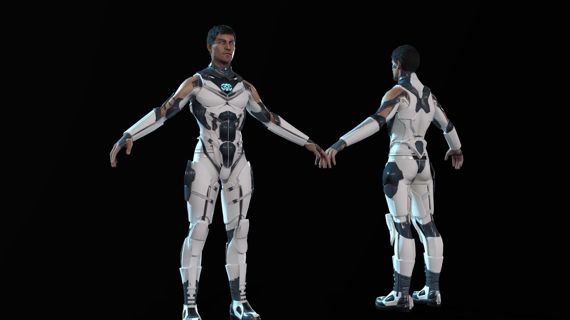 Sci Fi Trooper Game Ready Low-poly 3D model_15