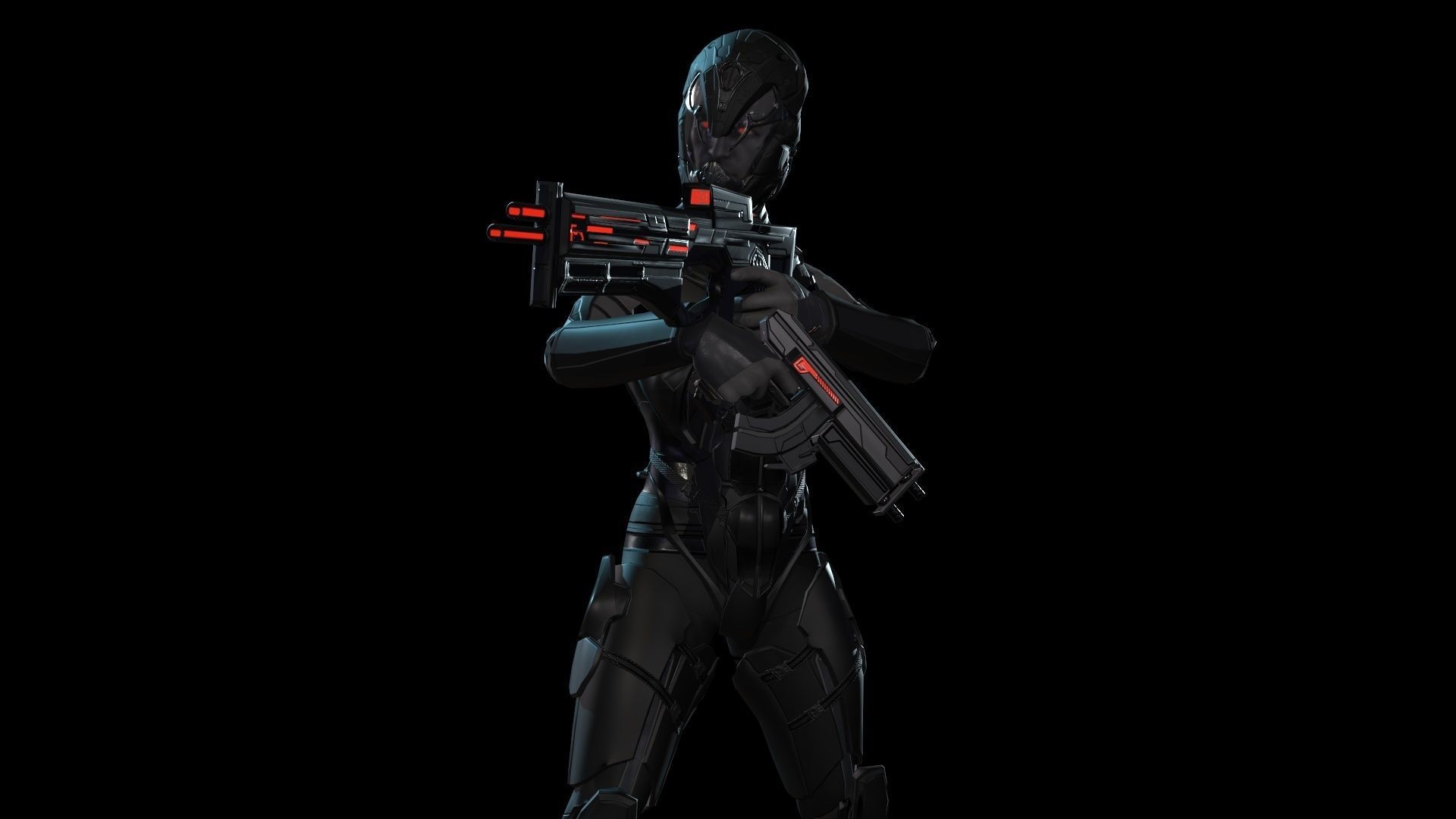 Sci Fi Trooper Game Ready Low-poly 3D model_21