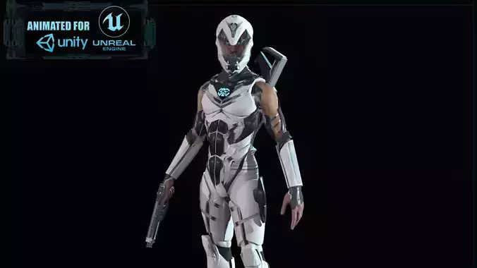 Sci Fi Trooper Game Ready Low-poly 3D model