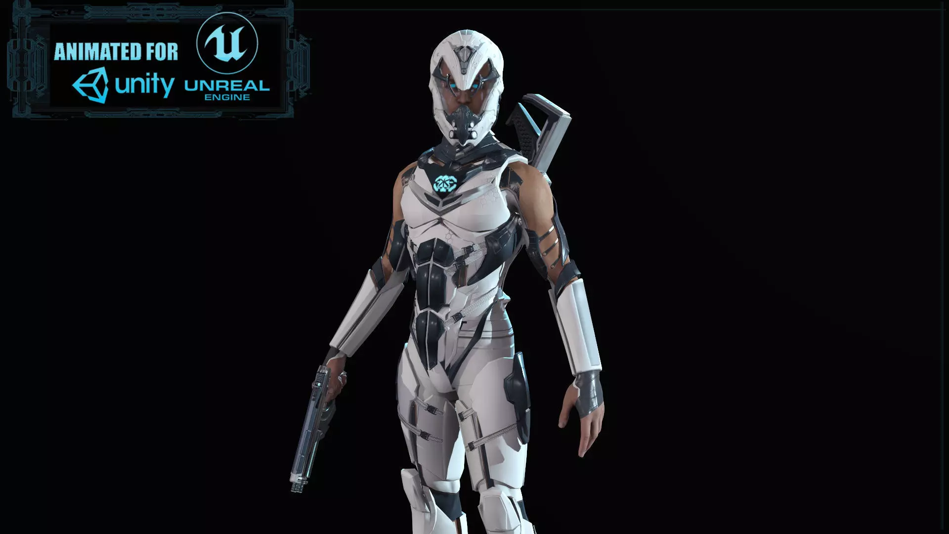 Sci Fi Trooper Game Ready Low-poly 3D model_0