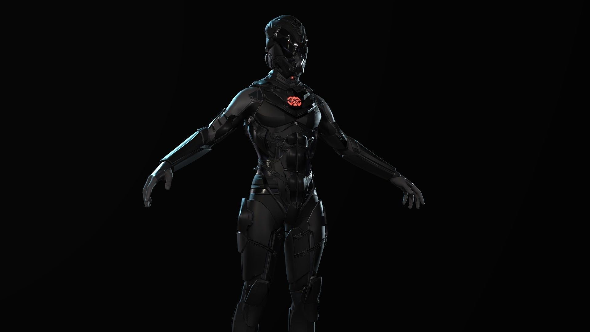 Sci Fi Trooper Game Ready Low-poly 3D model_8