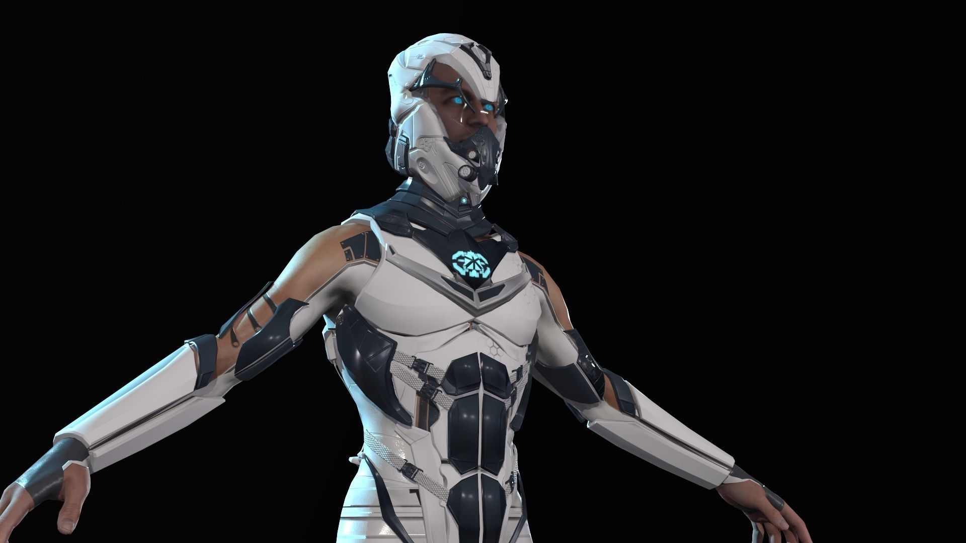 Sci Fi Trooper Game Ready Low-poly 3D model_11