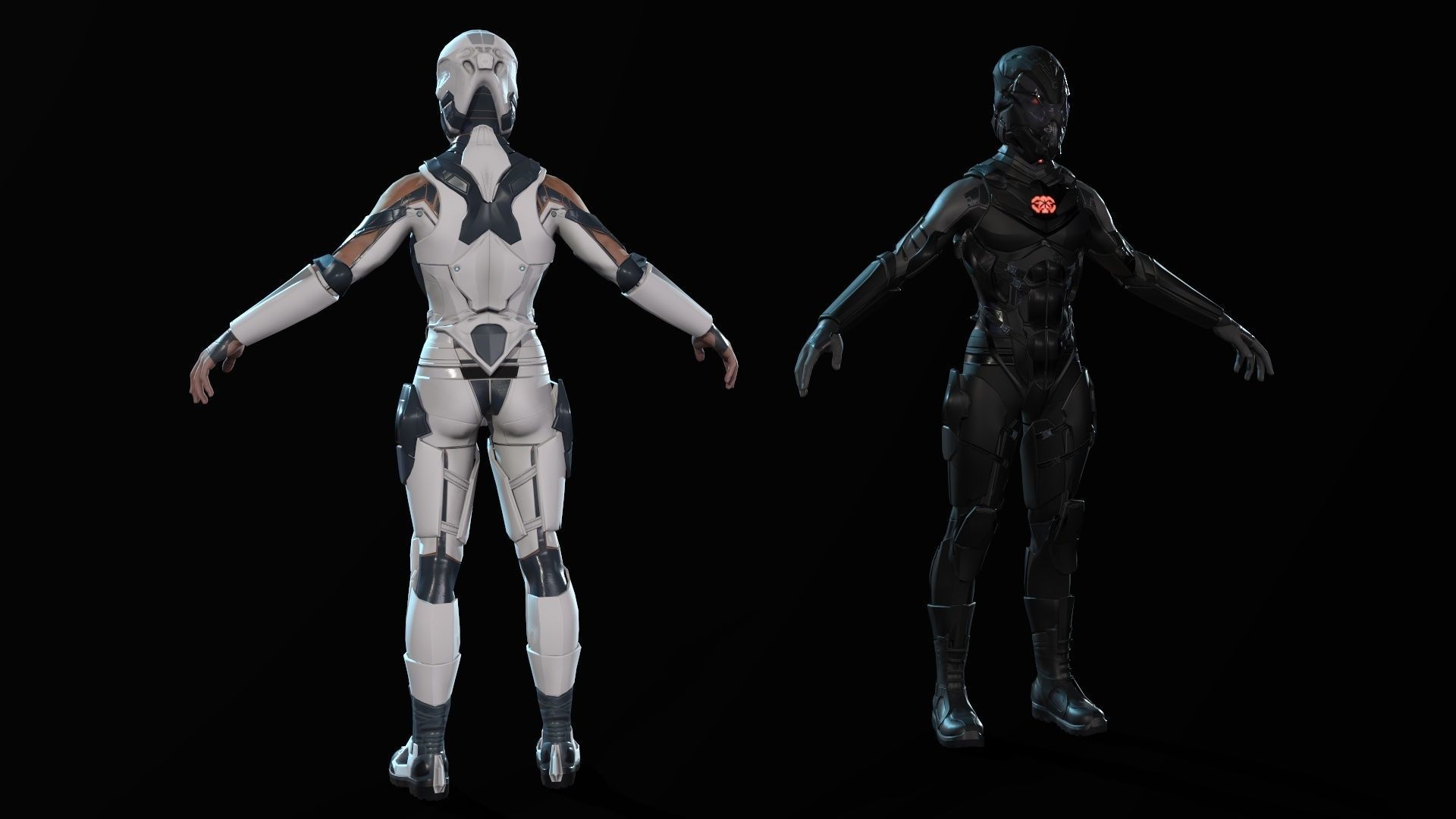 Sci Fi Trooper Game Ready Low-poly 3D model_9