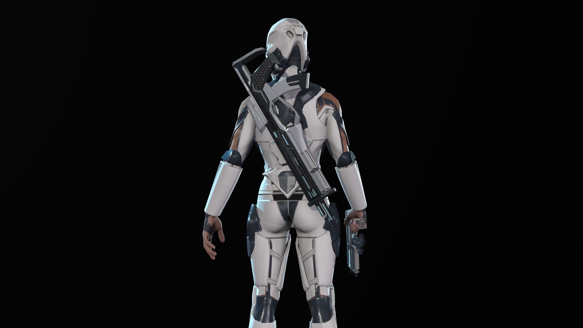 Sci Fi Trooper Game Ready Low-poly 3D model_7