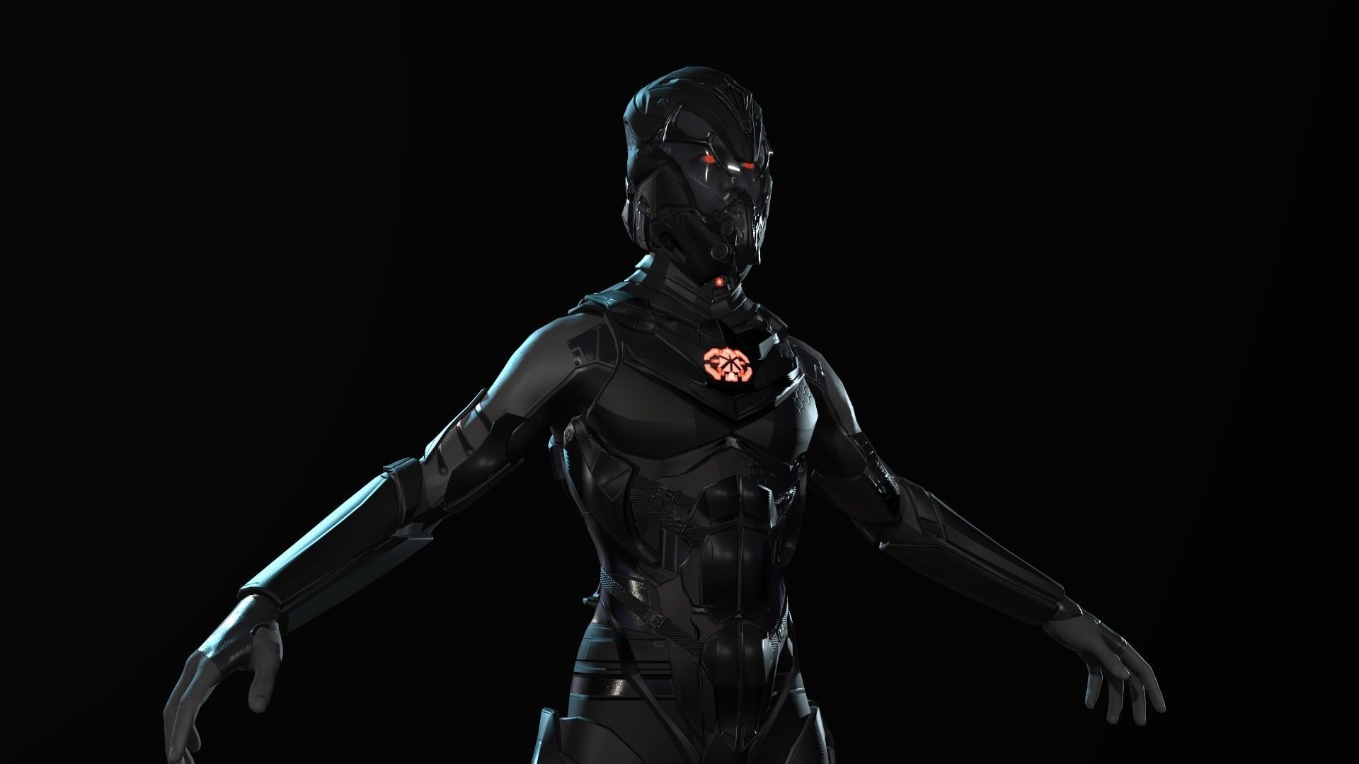 Sci Fi Trooper Game Ready Low-poly 3D model_13