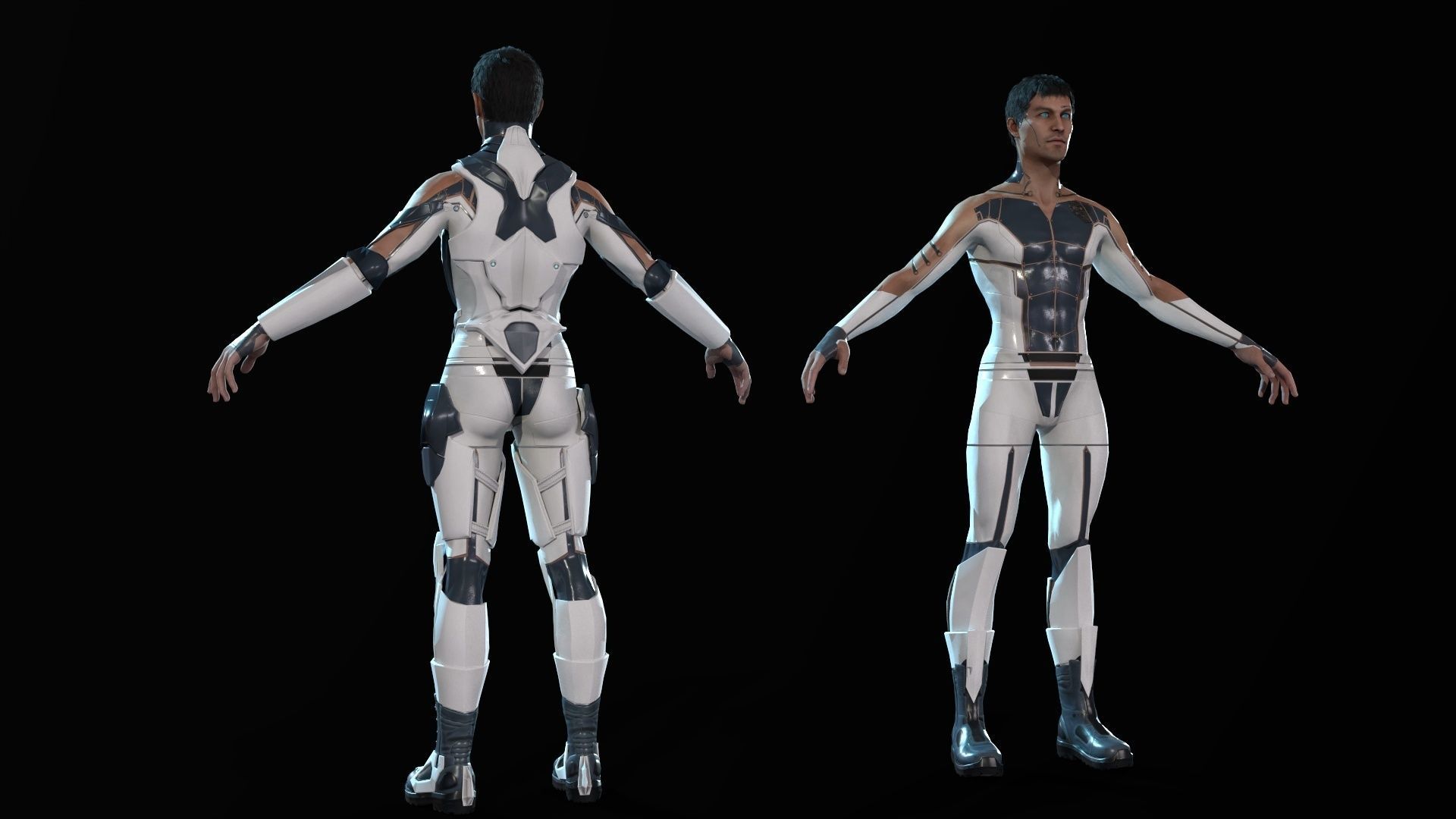 Sci Fi Trooper Game Ready Low-poly 3D model_5