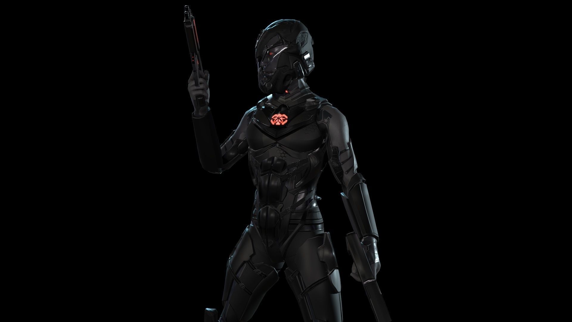 Sci Fi Trooper Game Ready Low-poly 3D model_18