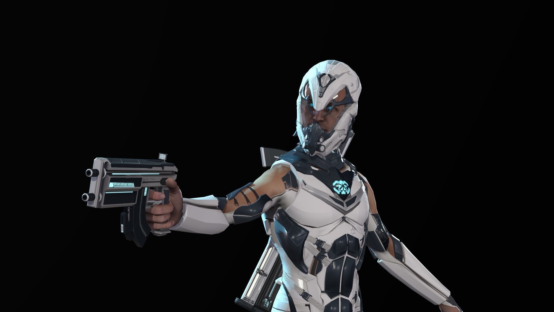 Sci Fi Trooper Game Ready Low-poly 3D model_17