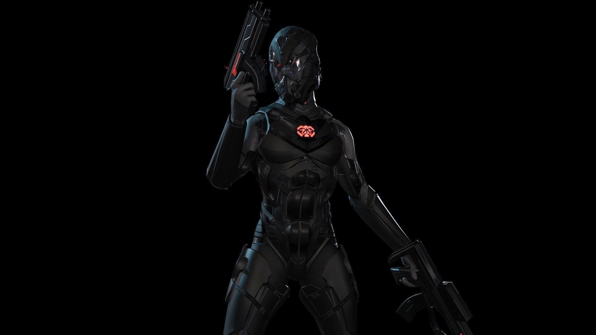 Sci Fi Trooper Game Ready Low-poly 3D model_19