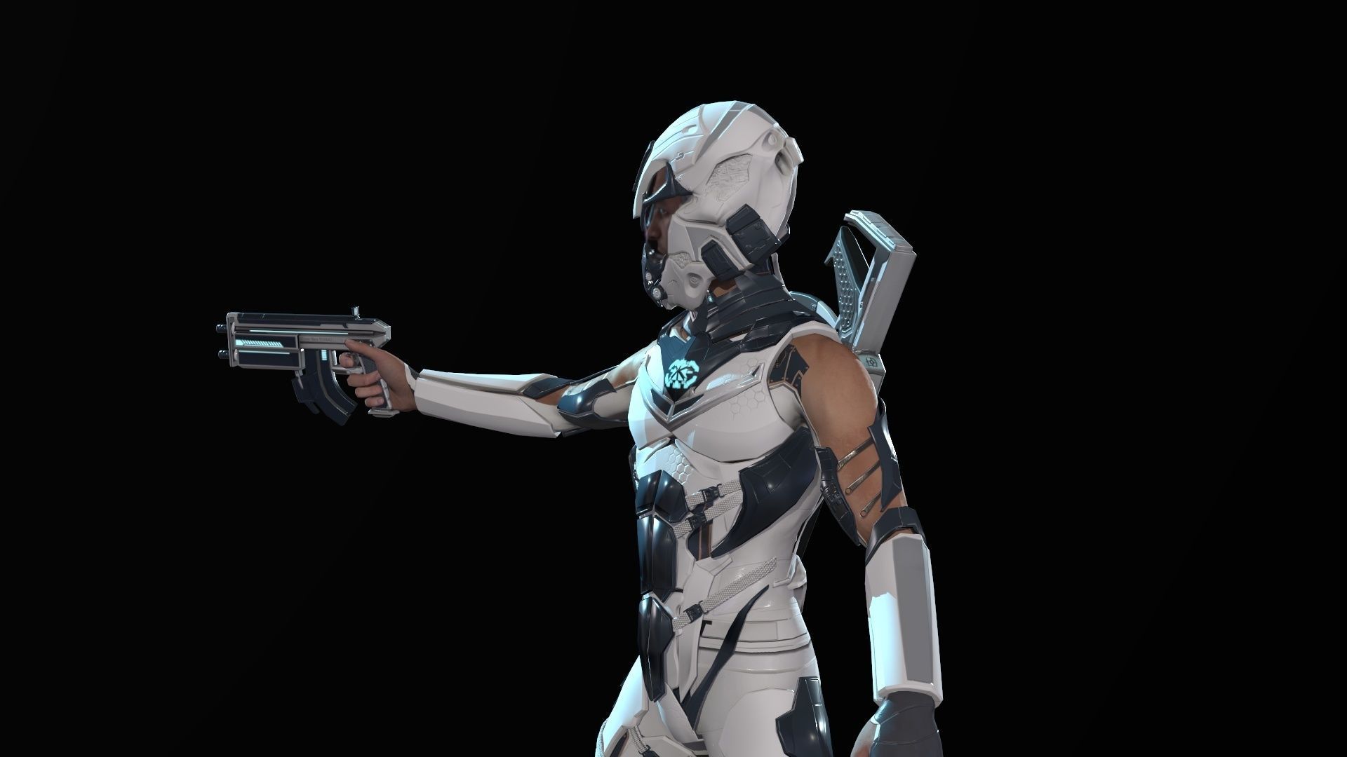 Sci Fi Trooper Game Ready Low-poly 3D model_16