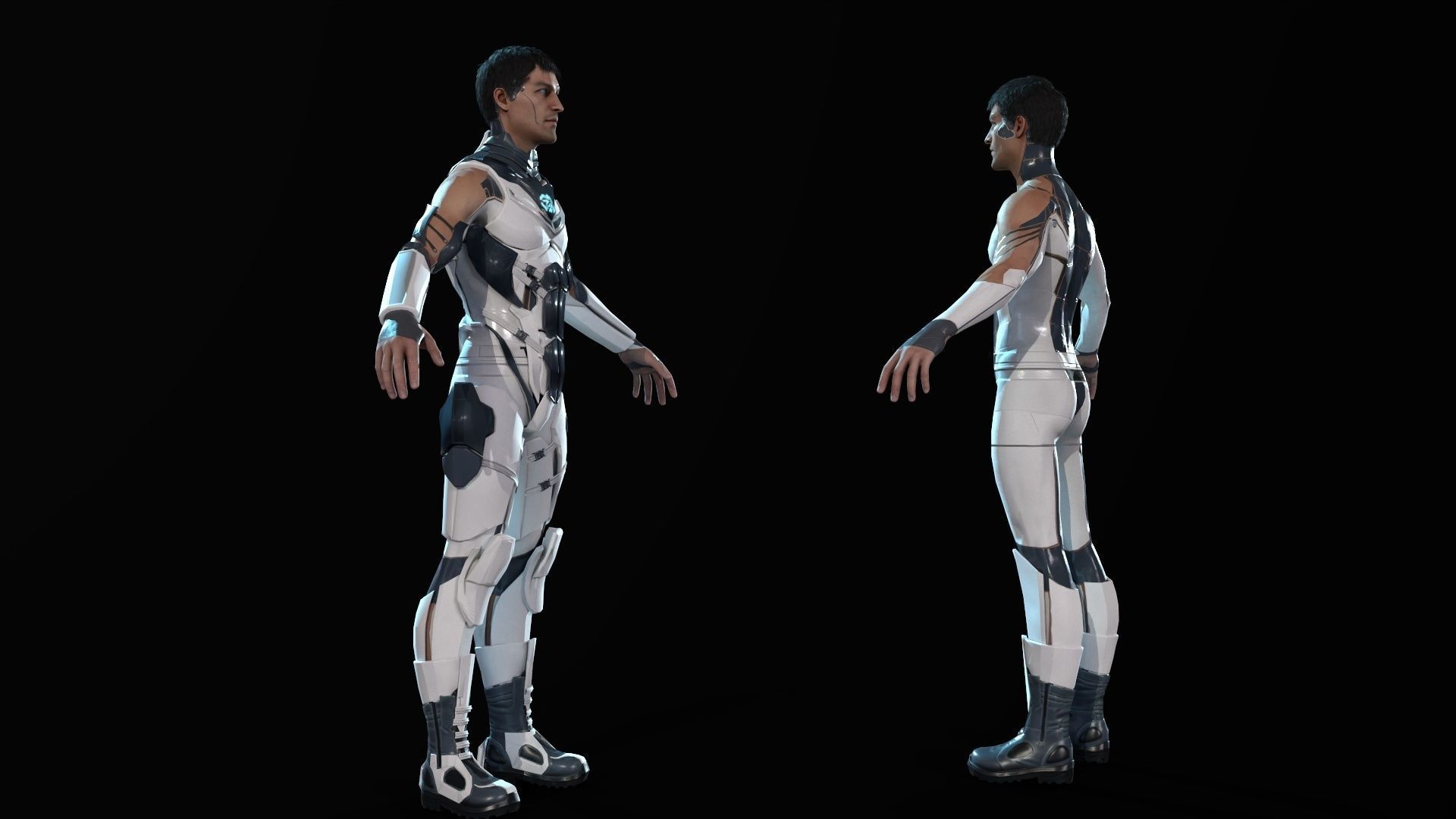 Sci Fi Trooper Game Ready Low-poly 3D model_14
