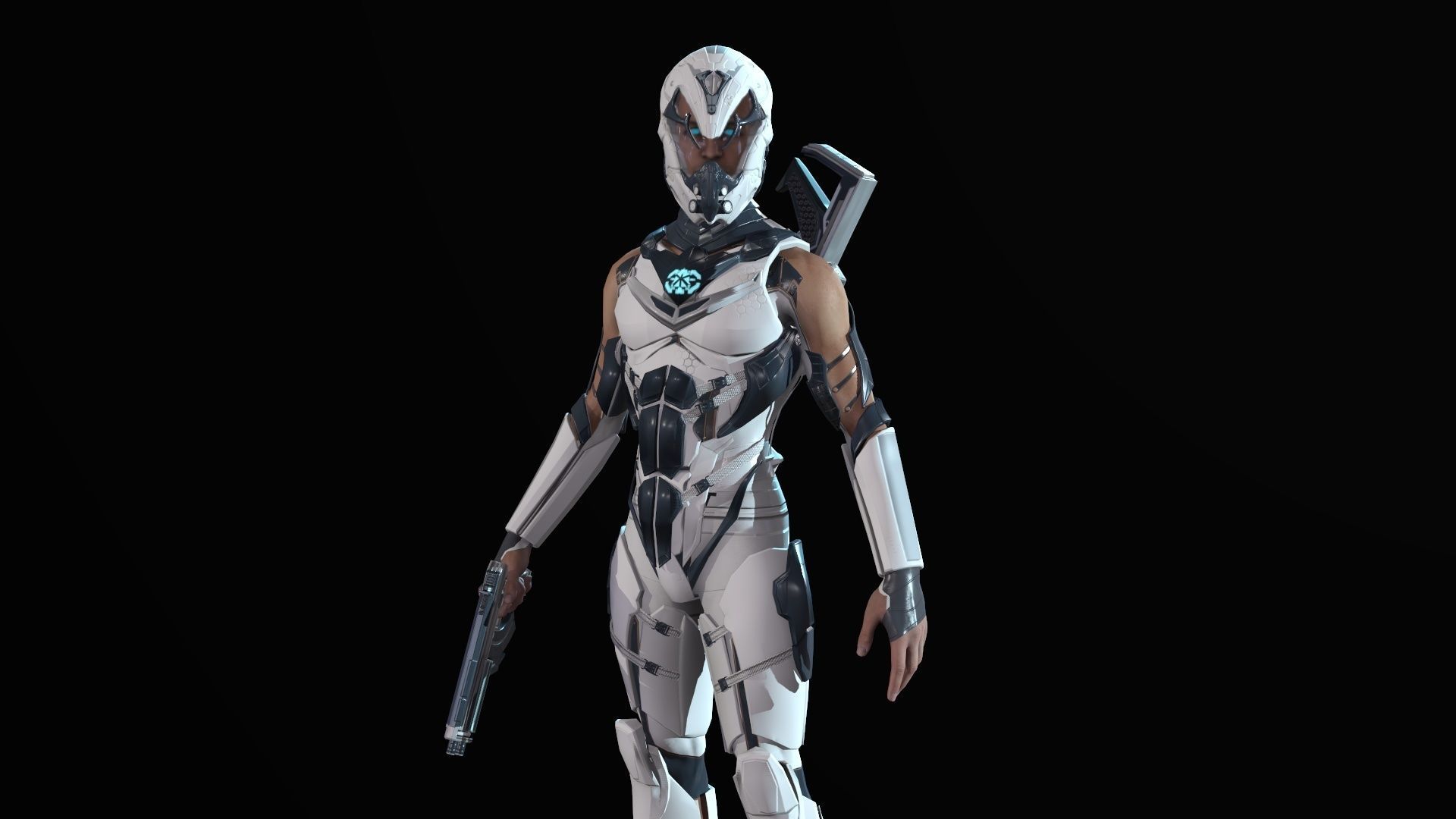 Sci Fi Trooper Game Ready Low-poly 3D model_3