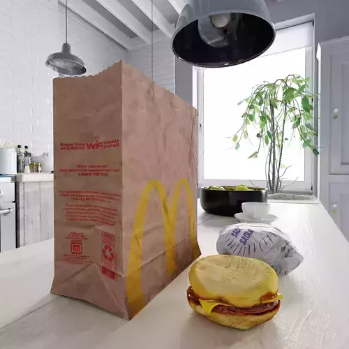 McDonalds Sausage McMuffin Photorealistic Low Poly PBR  Low-poly 3D model