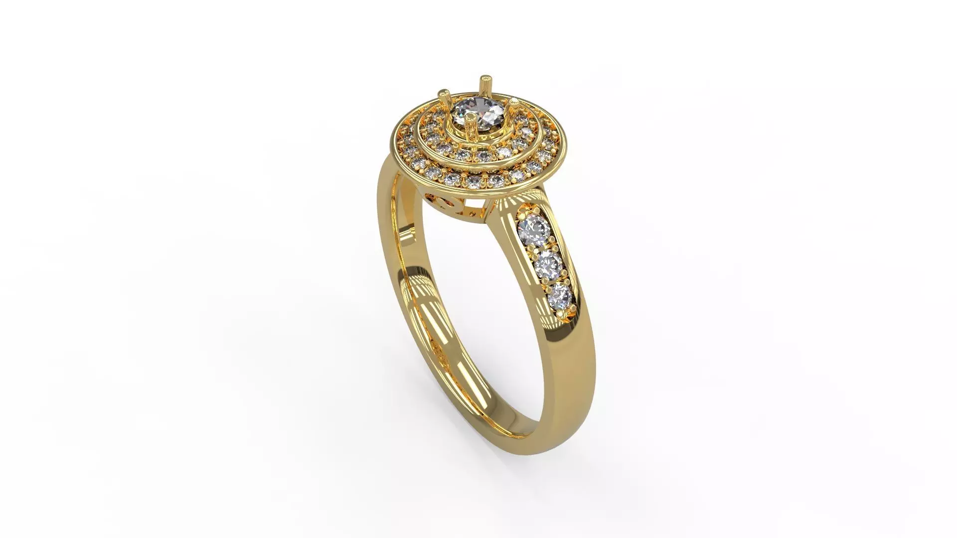 Woman Solitaire Ring 206 3D print model
