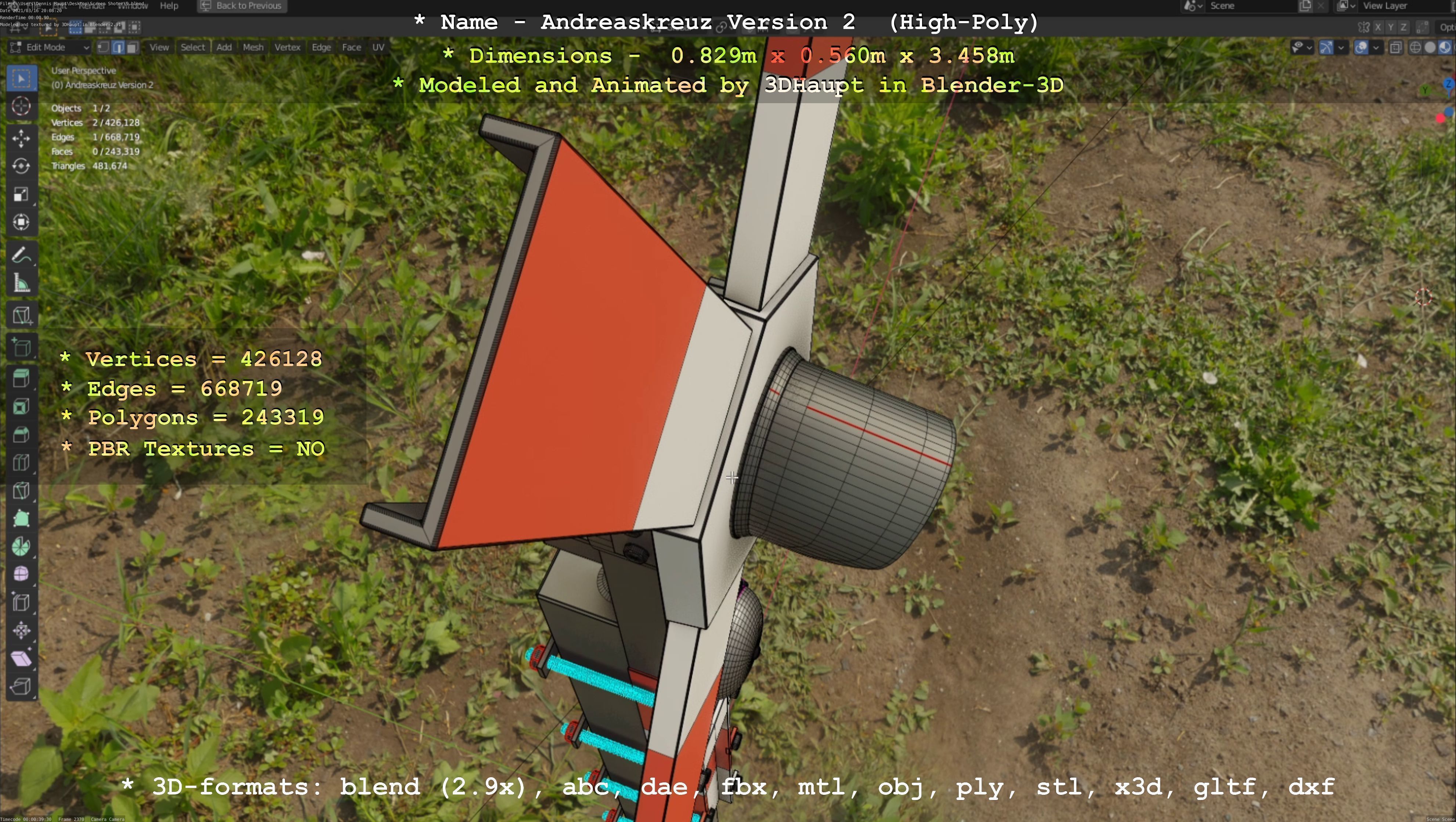 Andreaskreuz Version 1 and 2 High-Poly 3D Model Collection_34