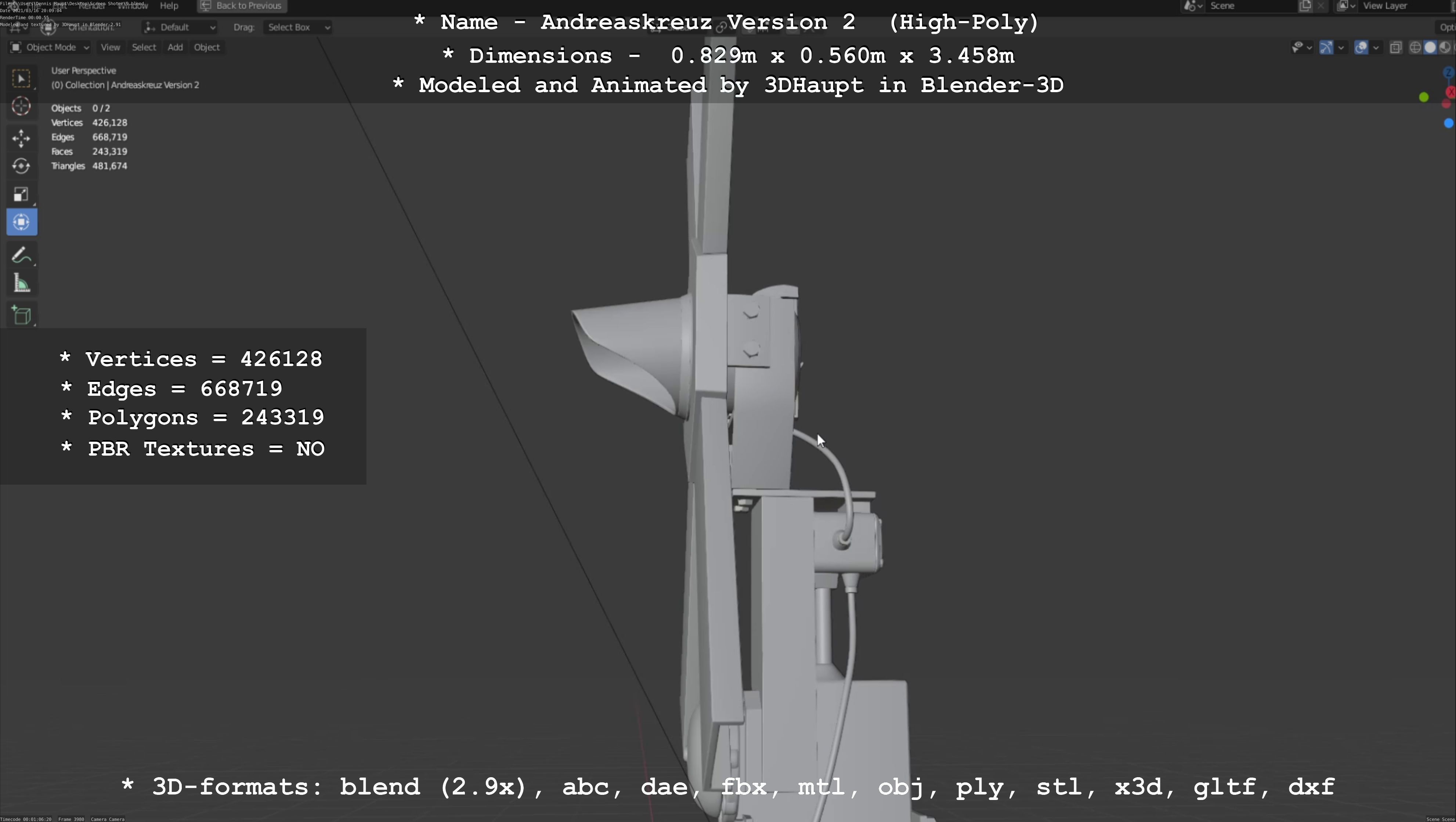 Andreaskreuz Version 1 and 2 High-Poly 3D Model Collection_28